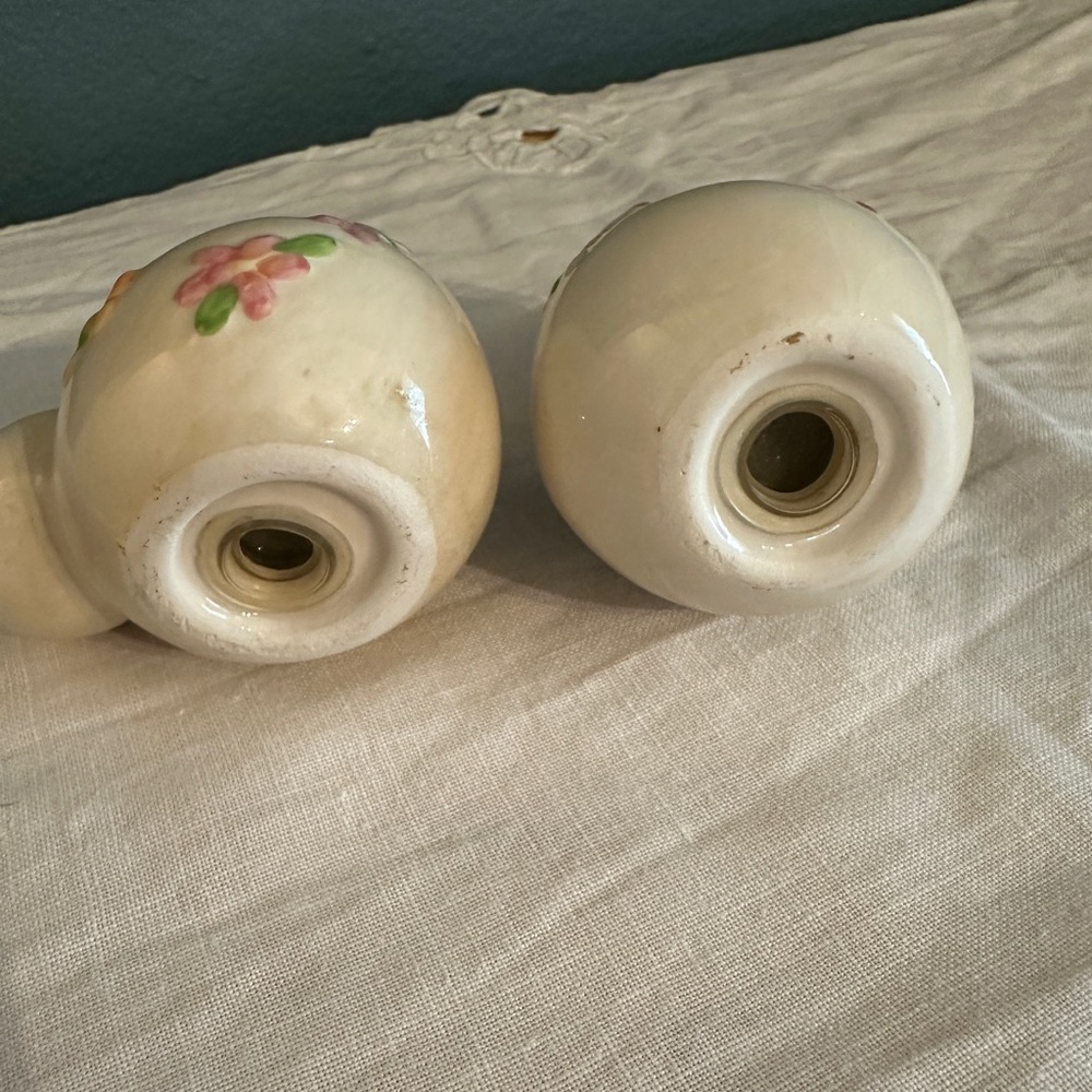 Ceramic Bunny Salt and Pepper Shakers - Cream and Pink - Picture 2 of 3